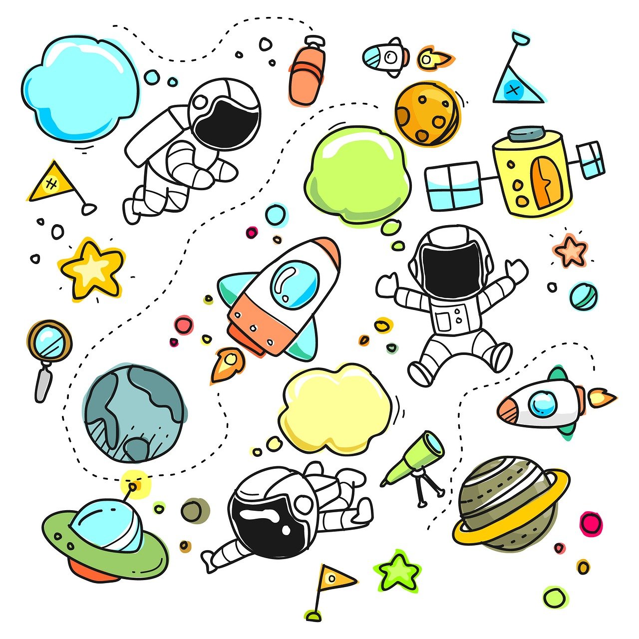 sketch, cartoon, space